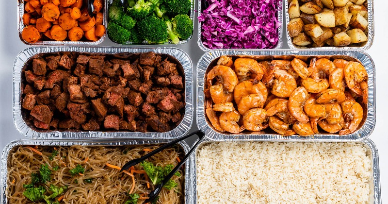 Assorted catering dishes