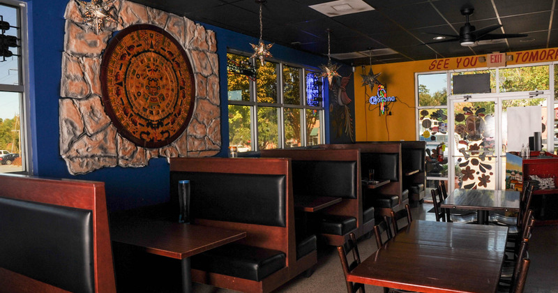 Interior, tables ready for guests
