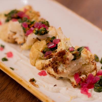 Roasted Cauliflower with Lebnah.