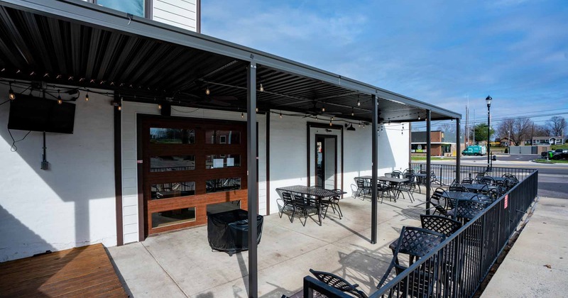 Restaurant terrace with tables