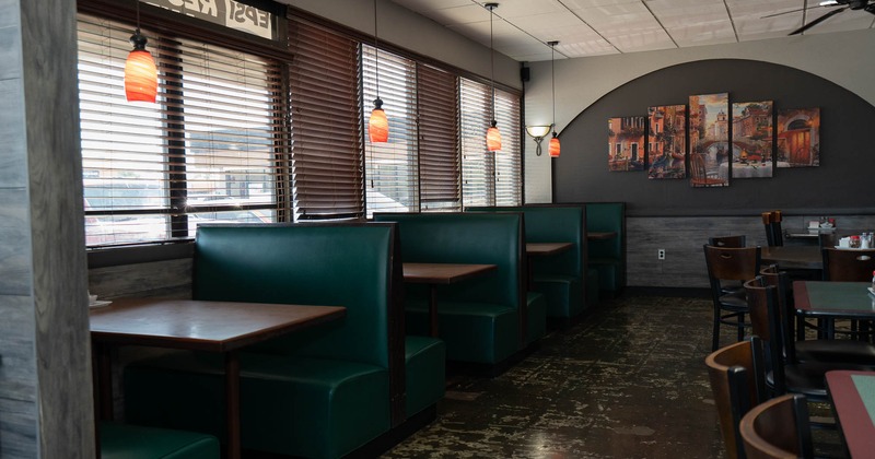 Interior, booths all lined up