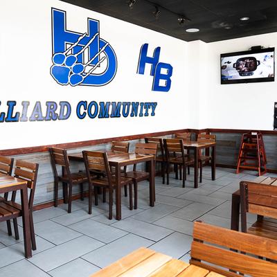 The interior of the restaurant.