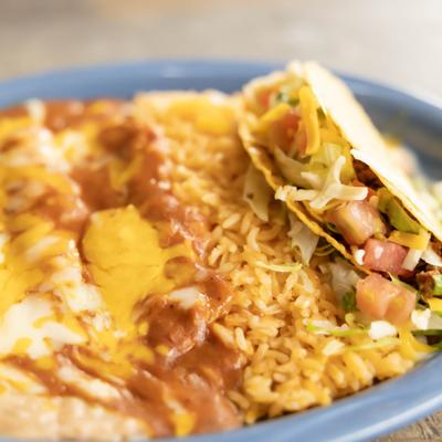 Enchilada with a taco.