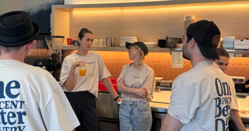 Employees socializing