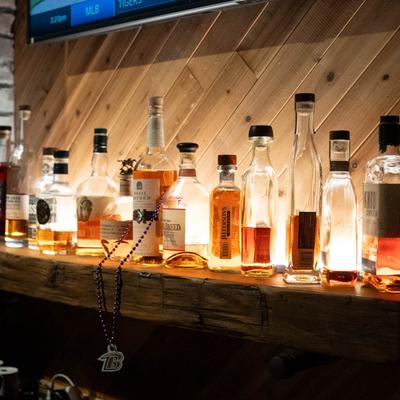Various liquor bottles.