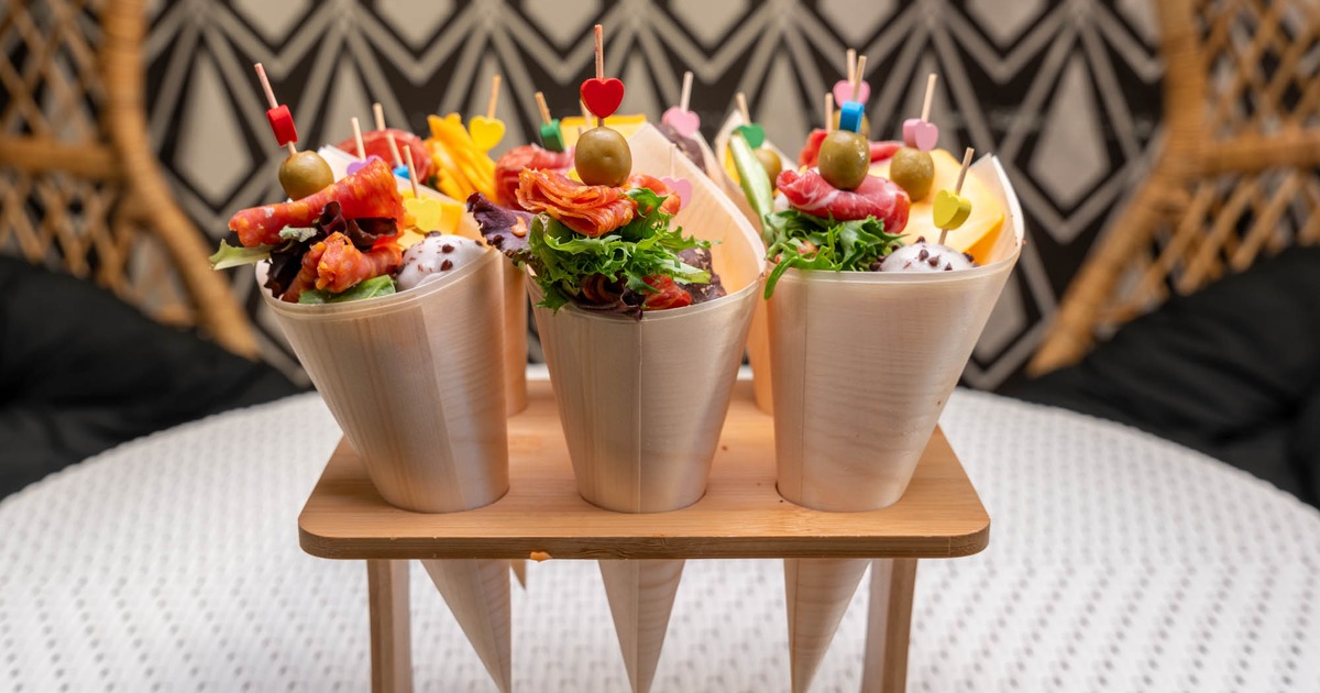 Charcuterie Cone served