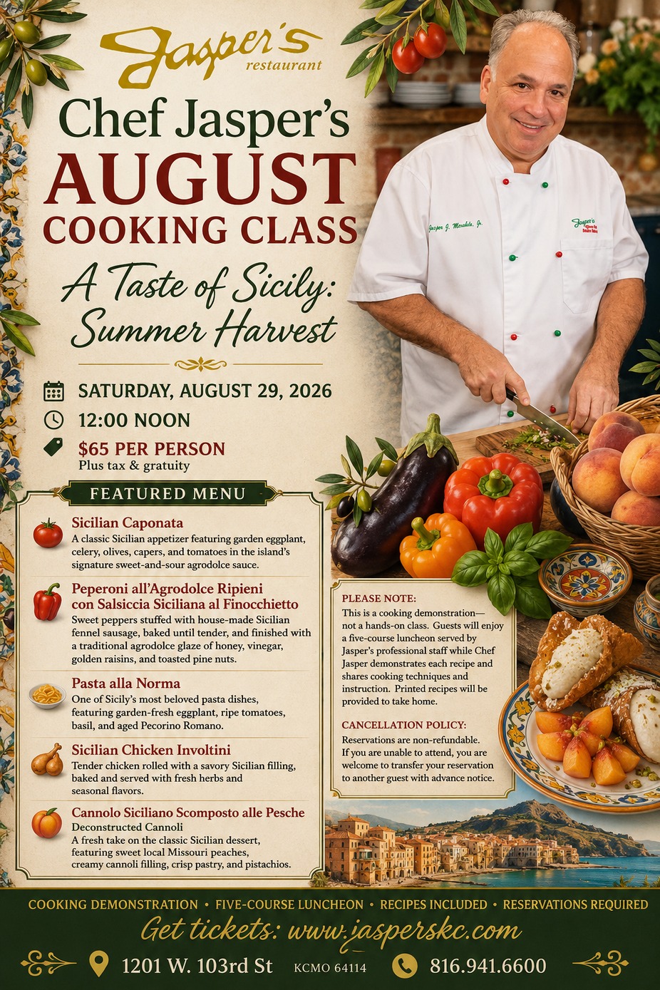 A Taste of Sicily: Summer Harvest Cooking Class event photo