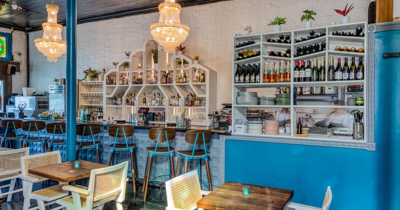 Interior, bar and seating area