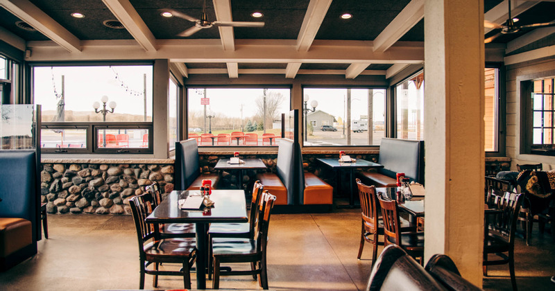 Interior, tables by a window