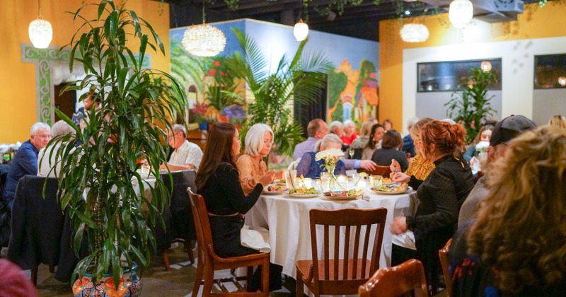 Interior, table ready for guests