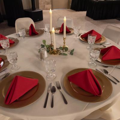 Formal table setting at Ninth Street Event Centr.