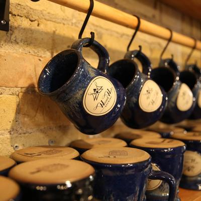 Wizard Works Brewing beer mugs.