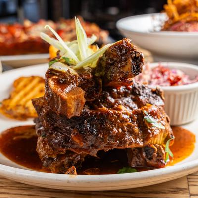 Pork ribs in Coca Cola BBQ sauce.