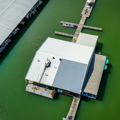 Birds eye view of the Dockside Grill.