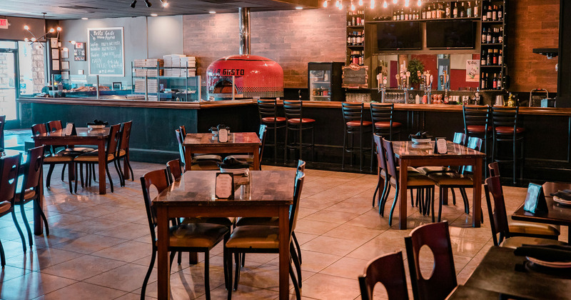 Interior, bar area in the back