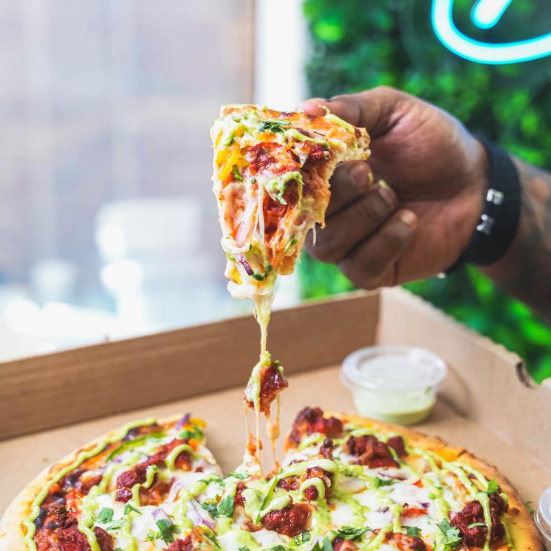 menu item 5 of 7, Butter Chicken Pizza