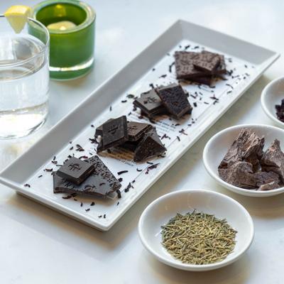 Chocolate tasting plates.