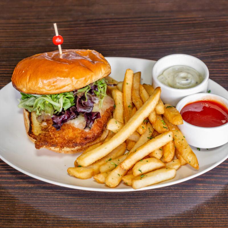 menu item 24 of 31, Hot Honey Chicken Burger
