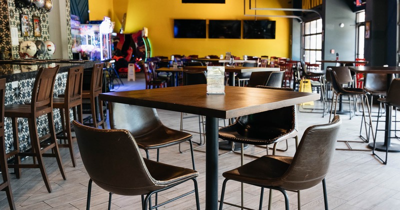 Interior, table and chairs