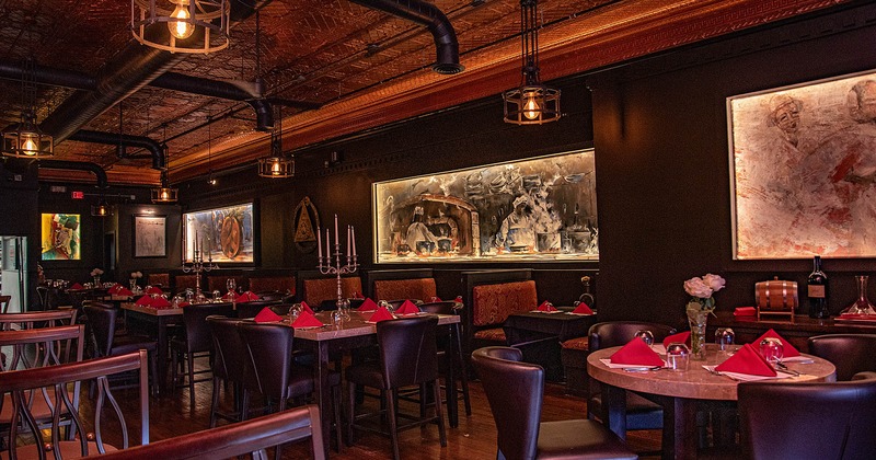 Tables in dining area