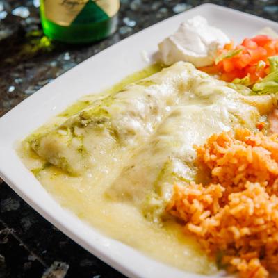 Chicken enchiladas platter