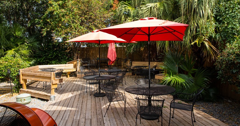 Patio, tables and seats