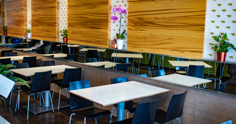 Interior, guest tables and seats