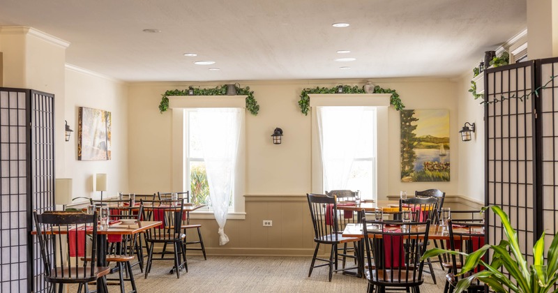 Interior dining area with chairs and tables