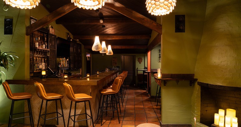 Interior, cozy bar area