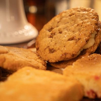 The Abbey has a trove of baked cookies, brownies and cakes for dessert..