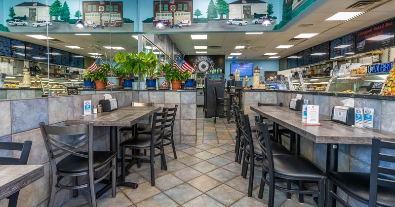 Interior, tables ready for guests