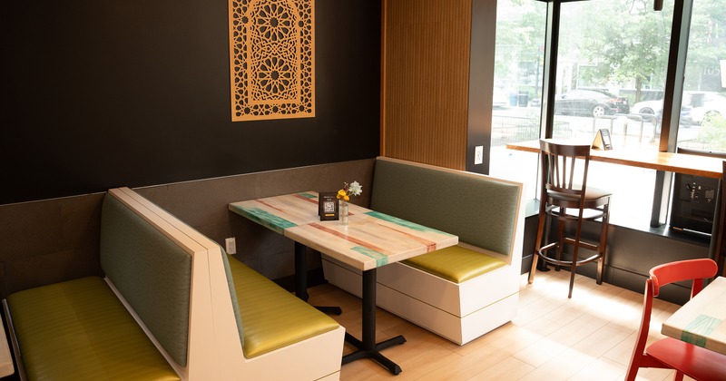 Dining booths ready for guests