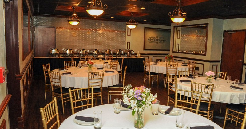 Set banquet room waiting to receive guests