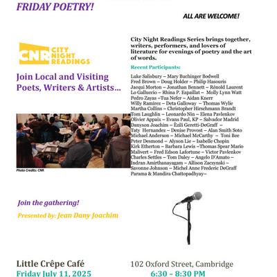 Friday poetry night flyer.