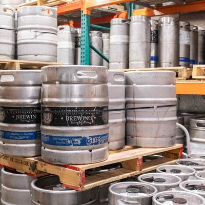 Beer kegs.