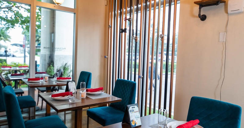 Interior, seating area by the windows