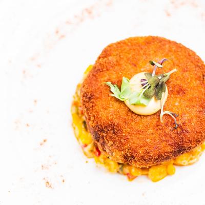 Maryland Crab Cake, top view.