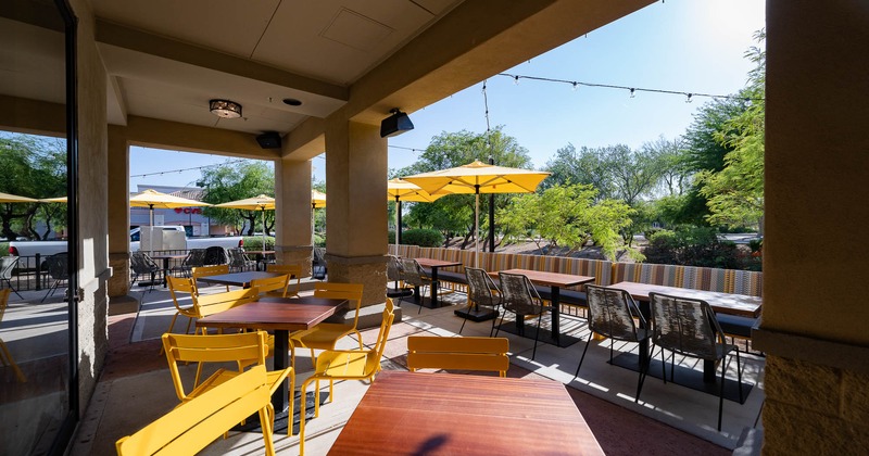 Patio, tables and chairs