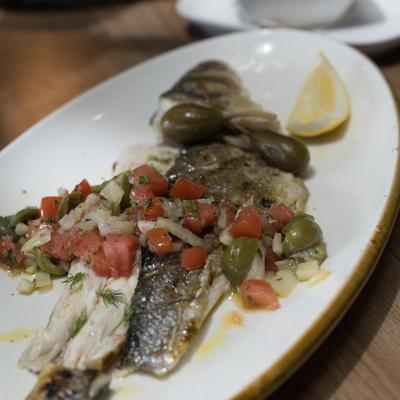 Grilled Whole Bronzino - fennel, ruby red grapefruit, castelvetrano olive