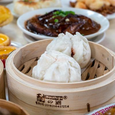 Buns stuffed with barbecued pork.