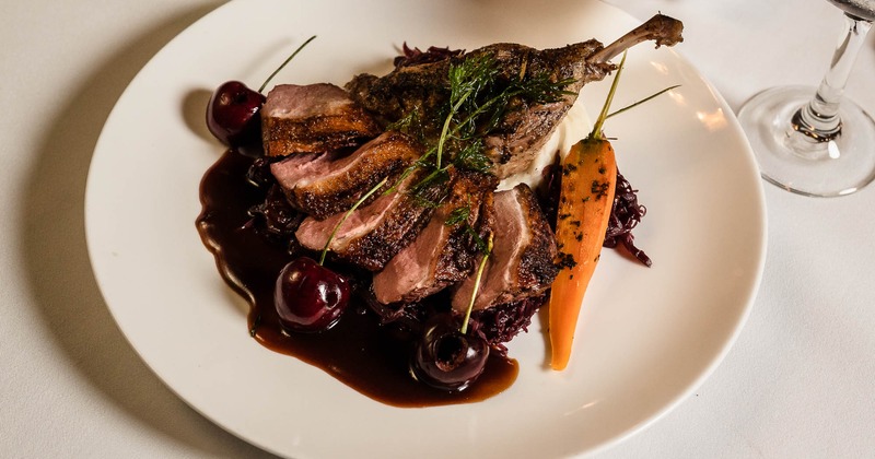 Meat dish with sides, served