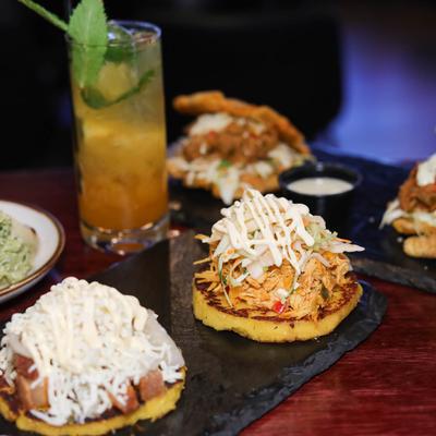 Various food and drinks.