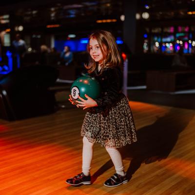 Girl bowling.