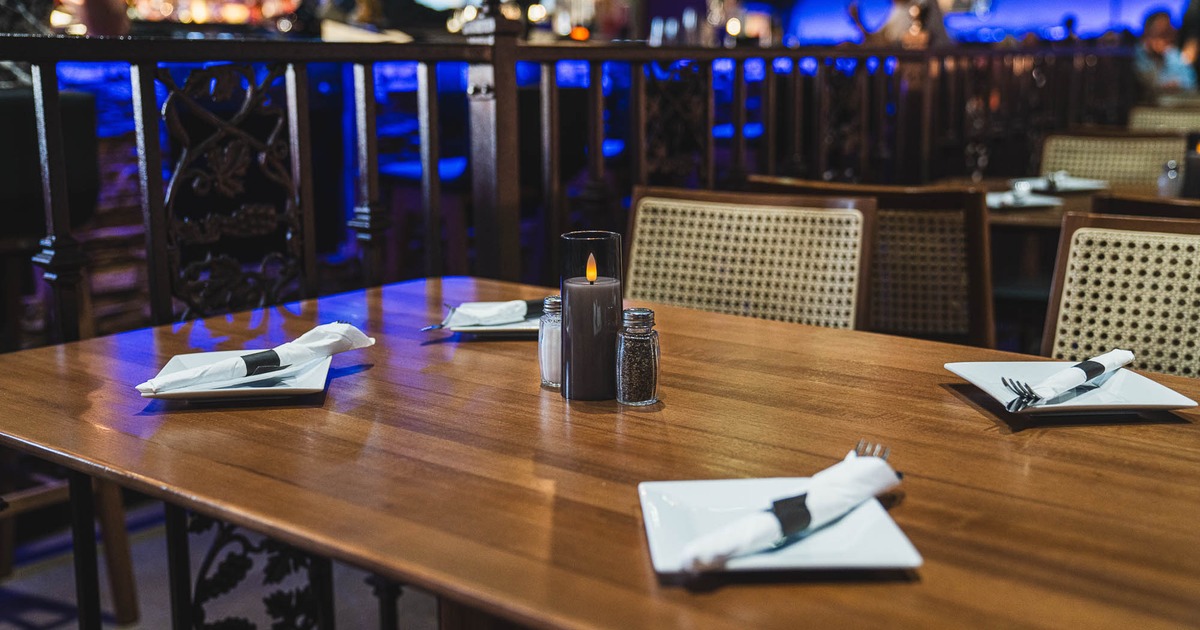 Interior, table set for guest