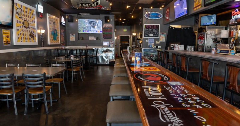 Interior, dining area and bar area