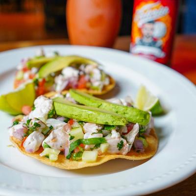 Ceviche tostadas.