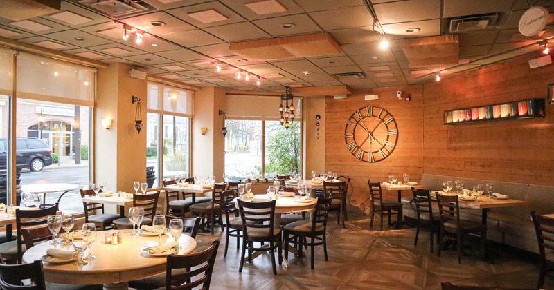 Dining area, tables ready for guests