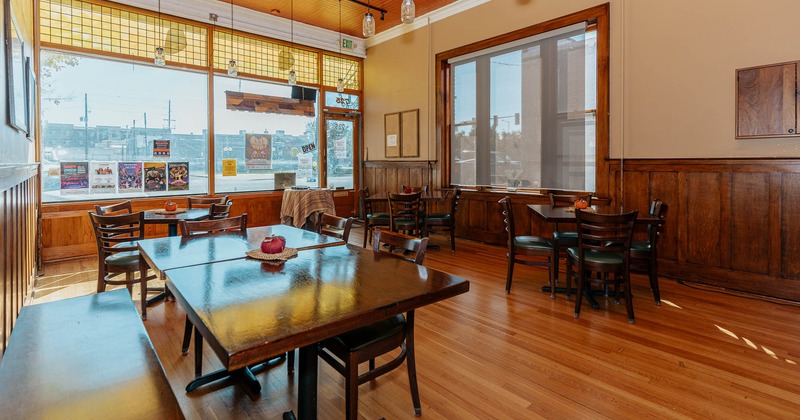 Interior, tables and seats