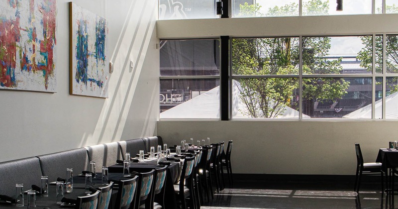 Interior, seating space by the window