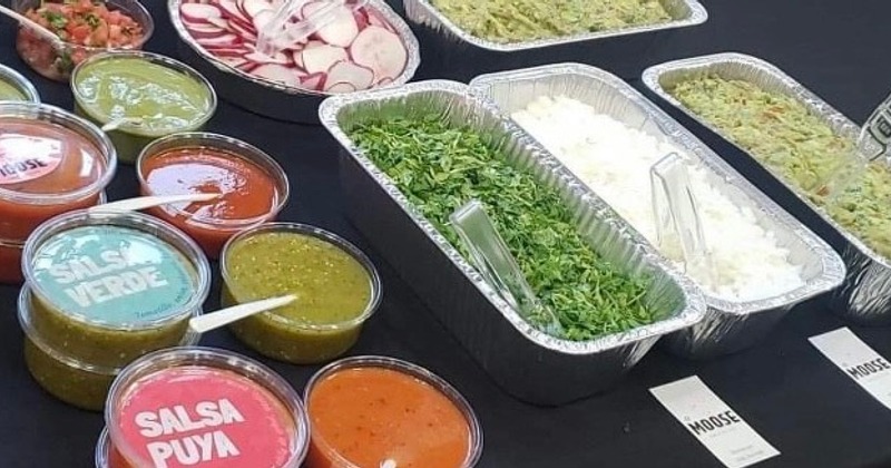 Food in serving containers